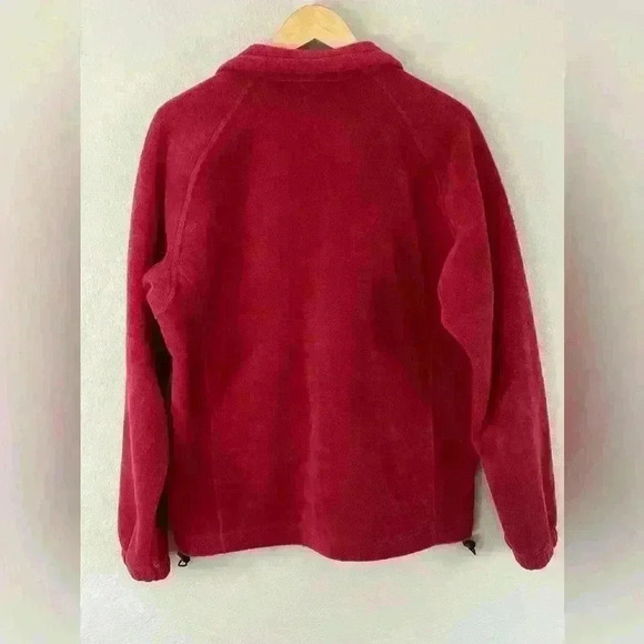 Columbia Full Zip Dark Red Rust Fleece Jacket Women's Large - Picture 5 of 10